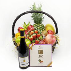 公司送禮品果籃：小型16吋紅酒、Godiva朱古力高貴禮品果籃